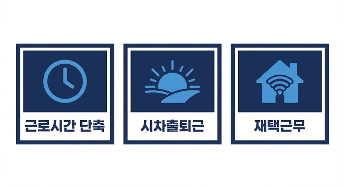 유연근무제 장려금 지원 유형 3가지 인포그래픽
