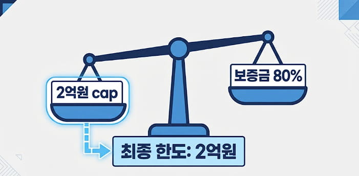 청년전용 버팀목전세자금대출 한도 2억원과 보증금 80% 비교 인포그래픽